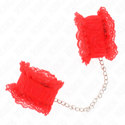 KINK MUNEQUERAS ELASTICAS DE ENCAJE ROJO