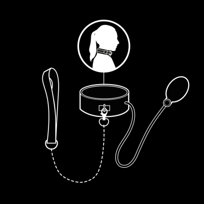 FETISH SUBMISSIVE BONDAGE COLLAR BONDAGE INFLABLE CON TIRADOR