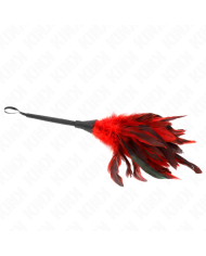KINK PLUMAS DE POLLO PARA COSQUILLAS CON FORMA CUERNO DE CRIADA ROJO 36 CM