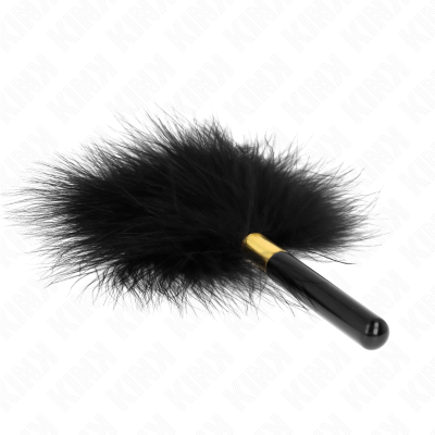 KINK PLUMAS PARA COSQUILLAS METAL DORADO NEGRA 18 CM