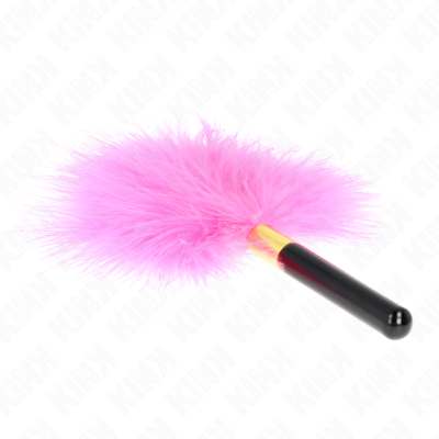 KINK PLUMAS PARA COSQUILLAS METAL DORADO FUCSIA 18 CM