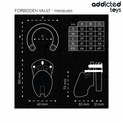 ADDICTED TOYS LOCKED FORBIDDEN VAULT JAULA PARA PENE 10 CM