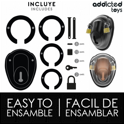 ADDICTED TOYS LOCKED KEYLESS RESTRAINT JAULA PARA PENE 115 CM