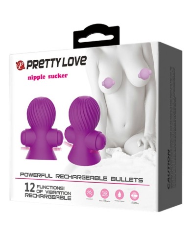 PRETTY LOVE ESTIMULADORES PEZONES 12 MODOS VIBRACION LILA