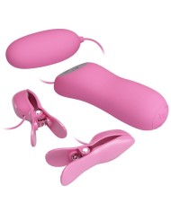 PRETTY LOVE PINZAS CON VIBRACION Y ELETROSHOCK ROSA