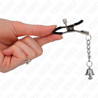 KINK PINZAS PARA PEZONES CON COLGANTE DE CAMPANA PLATEADO 6 CM