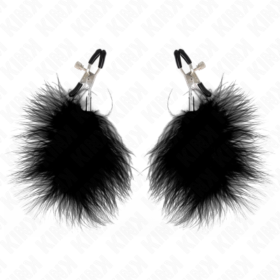 KINK PINZAS PARA PEZONES CON PLUMA NEGRO 7 CM