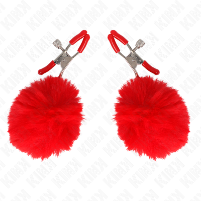 KINK PINZAS PARA PEZONES CON POMPON ROJO 6 CM