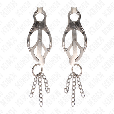 KINK PINZAS PARA PEZONES ESTILO JAPONES CON CADENAS PLATEADO