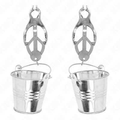 KINK PINZAS PARA PEZONES ESTILO JAPONES CON CUBOS PLATEADO