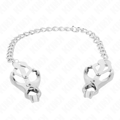 KINK PINZAS PARA PEZONES ESTILO JAPONES CON CADENA PLATEADO 30 CM
