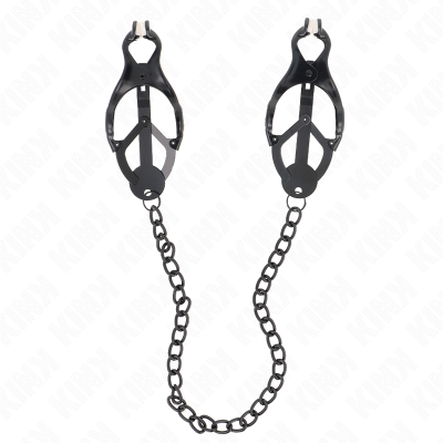 KINK PINZAS PARA PEZONES ESTILO JAPONES CON CADENA NEGRO 30 CM