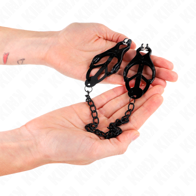 KINK PINZAS PARA PEZONES ESTILO JAPONES CON CADENA NEGRO 30 CM