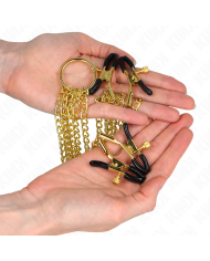 KINK PINZAS PARA PEZONES Y CLITORIS 4 ENGANCHES AJUSTABLE DORADO