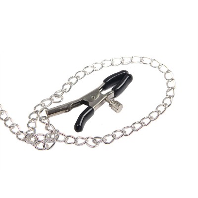SUBBLIME 953720 PINZAS PARA EL PECHO CON CORREA DE CUERO BONDAGE NEGRO TALLA UNICA