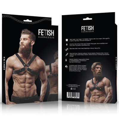 FETISH SUBMISSIVE ATTITUDE ARNES BULLDOG AJUSTABLE ECOPIEL PECHO CRUZADO HOMBRE