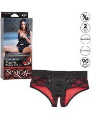 CALEXOTICS SCANDAL SET DE BRAGUITAS SIN ENTREPIERNAS CON DILDO TALLA S M