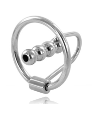 METAL HARD ANILLO GLANDE CON PLUG URETRAL 30MM