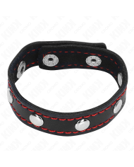 KINK ANILLO PENE CUERO CON CIERRE A PRESION FORRO ROJO 21 X 15 CM