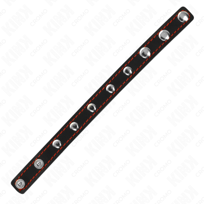 KINK ANILLO PENE CUERO CON CIERRE A PRESION FORRO ROJO 21 X 15 CM