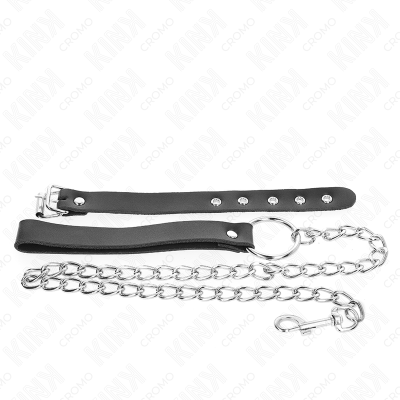 KINK ANILLO PENE CUERO CON CORREA 215 X 2 CM Y CADENA METAL 60 CM