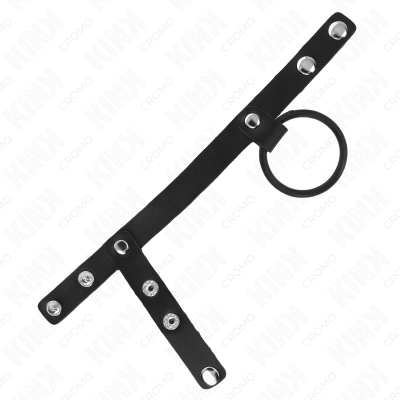 KINK ANILLO PENE SILICONA 38 CM CON DIVISOR DE BOLAS Y CORREA DE CUERO 22 X 15 CM