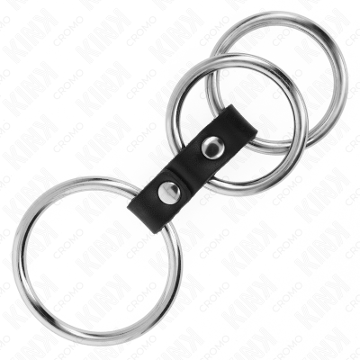 KINK ANILLO PENE TRIPLE METAL 37 CM A 5 CM CONECTADOS CON CUERO
