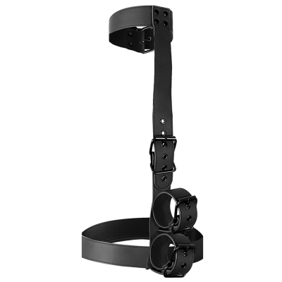 FETISH SUBMISSIVE BONDAGE CONJUNTO DE SUJECION PARA EL CUERPO DE CUELLO Y MUNEQUERAS