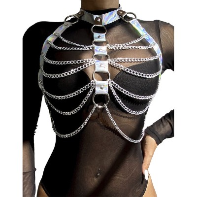 SUBBLIME 953737 ARNES DE PECHO CON ANILLOS Y CADENAS PLATA TALLA UNICA