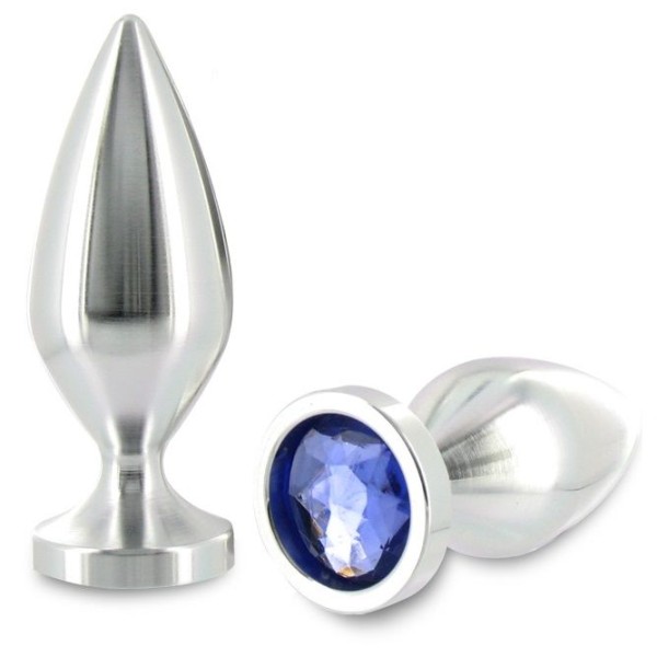 METAL HARD ANAL PLUG ALIMINUM COLOR CRISTAL MEDIANO 889CM