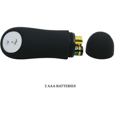 PRETTY LOVE PLUG ANAL SILICONA FORMA PENE Y 12 MODOS VIBRACION NEGRO