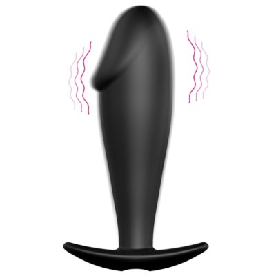 PRETTY LOVE PLUG ANAL SILICONA FORMA PENE Y 12 MODOS VIBRACION NEGRO