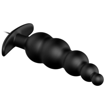 PRETTY LOVE PLUG ANAL SILICONA ESTIMULACION EXTRA Y 12 MODOS VIBRACION NEGRO CONTROL REMOTO