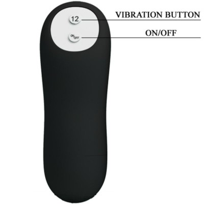 PRETTY LOVE PLUG ANAL SILICONA ESTIMULACION EXTRA Y 12 MODOS VIBRACION NEGRO CONTROL REMOTO