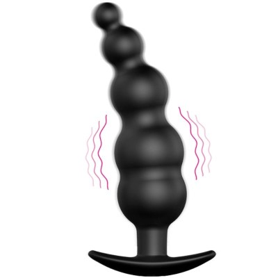 PRETTY LOVE PLUG ANAL SILICONA ESTIMULACION EXTRA Y 12 MODOS VIBRACION NEGRO CONTROL REMOTO
