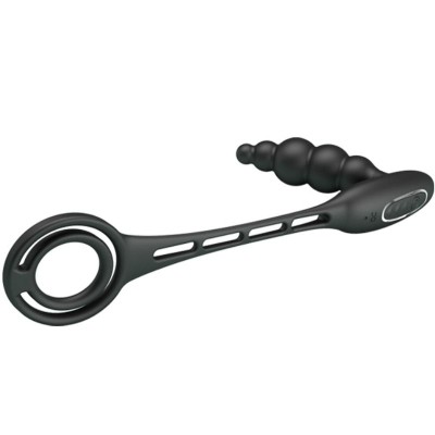 PRETTY LOVE ANILLOS PENE CON PLUG VIBRADOR