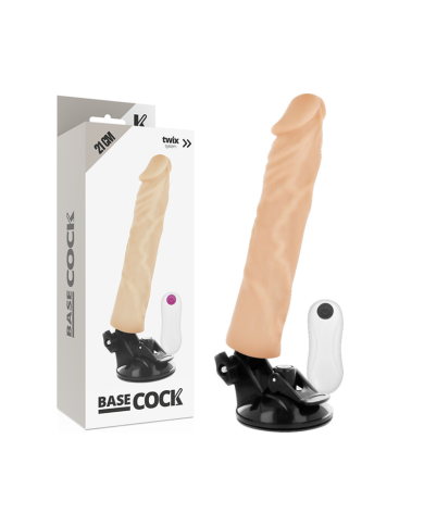 BASECOCK VIBRADOR REALISTICO CONTROL REMOTO NATURAL 21 CM O 4 CM