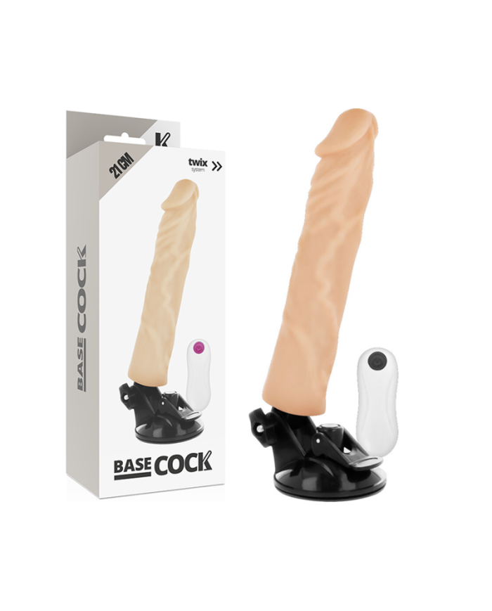 BASECOCK VIBRADOR REALISTICO CONTROL REMOTO NATURAL 21 CM O 4 CM