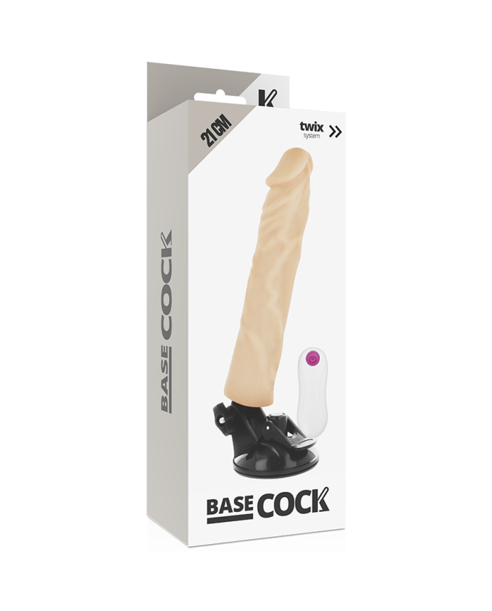 BASECOCK VIBRADOR REALISTICO CONTROL REMOTO NATURAL 21 CM O 4 CM