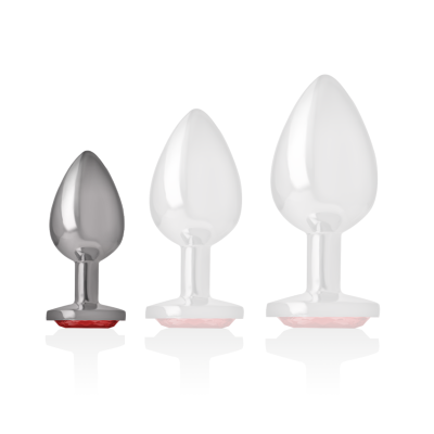 INTENSE PLUG ANAL METAL ALUMINIO CON CRISTAL ROJO TALLA S