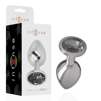 INTENSE PLUG ANAL METAL ALUMINIO CON CRISTAL NEGRO TALLA S