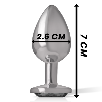 INTENSE PLUG ANAL METAL ALUMINIO CON CRISTAL NEGRO TALLA S
