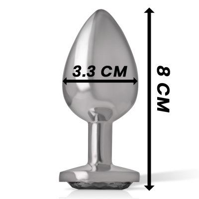 INTENSE PLUG ANAL METAL ALUMINIO CON CRISTAL NEGRO TALLA M