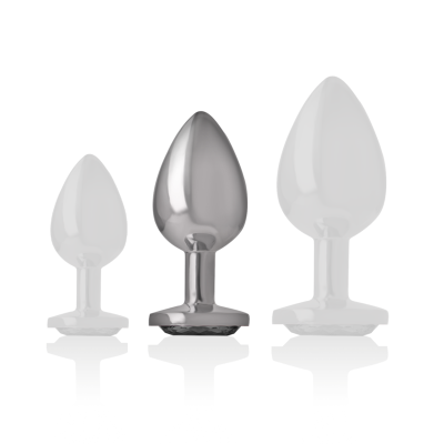 INTENSE PLUG ANAL METAL ALUMINIO CON CRISTAL NEGRO TALLA M