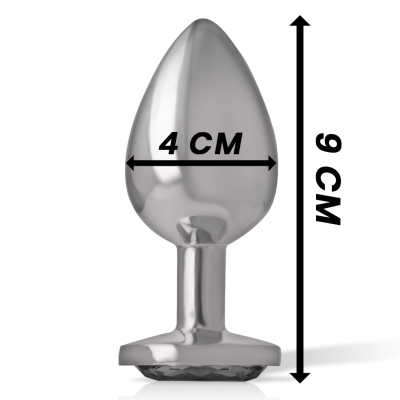 INTENSE PLUG ANAL METAL ALUMINIO CON CRISTAL NEGRO TALLA L
