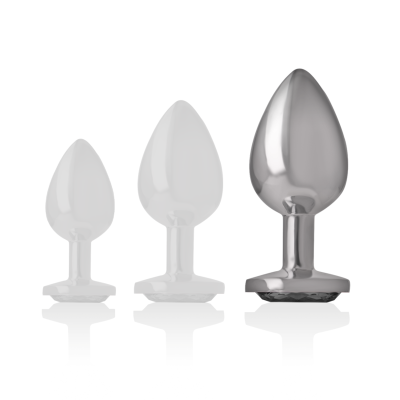 INTENSE PLUG ANAL METAL ALUMINIO CON CRISTAL NEGRO TALLA L