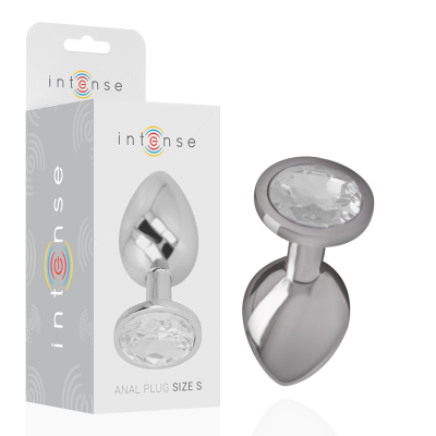 INTENSE PLUG ANAL METAL ALUMINIO CON CRISTAL PLATA TALLA S