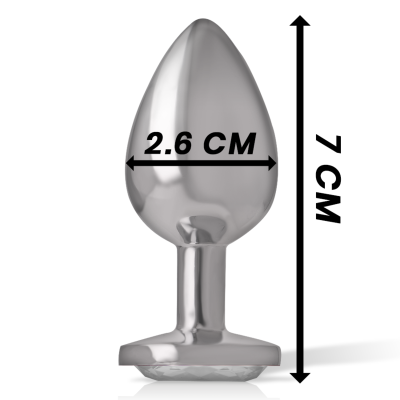 INTENSE PLUG ANAL METAL ALUMINIO CON CRISTAL PLATA TALLA S