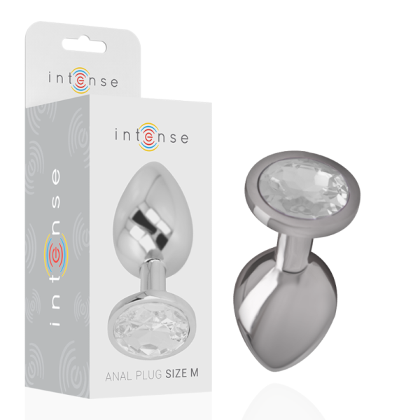 INTENSE PLUG ANAL METAL ALUMINIO CON CRISTAL PLATA TALLA M