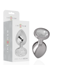 INTENSE PLUG ANAL METAL ALUMINIO CON CRISTAL PLATA TALLA M